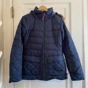 North Face 550 Navy Quilted down puffer jacket